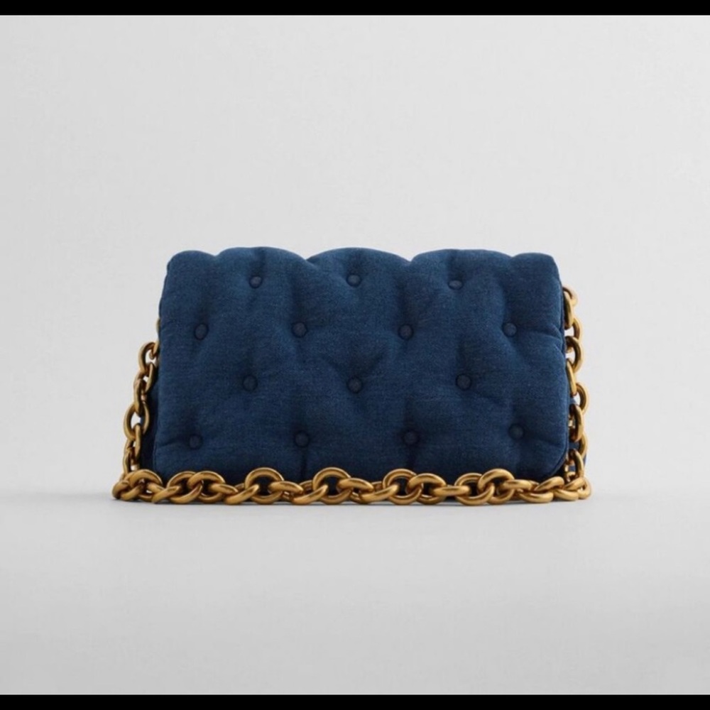 Used Zara Denim Bubble Bag